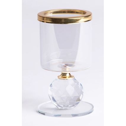 Set van 3 kandelaren, goud/helder