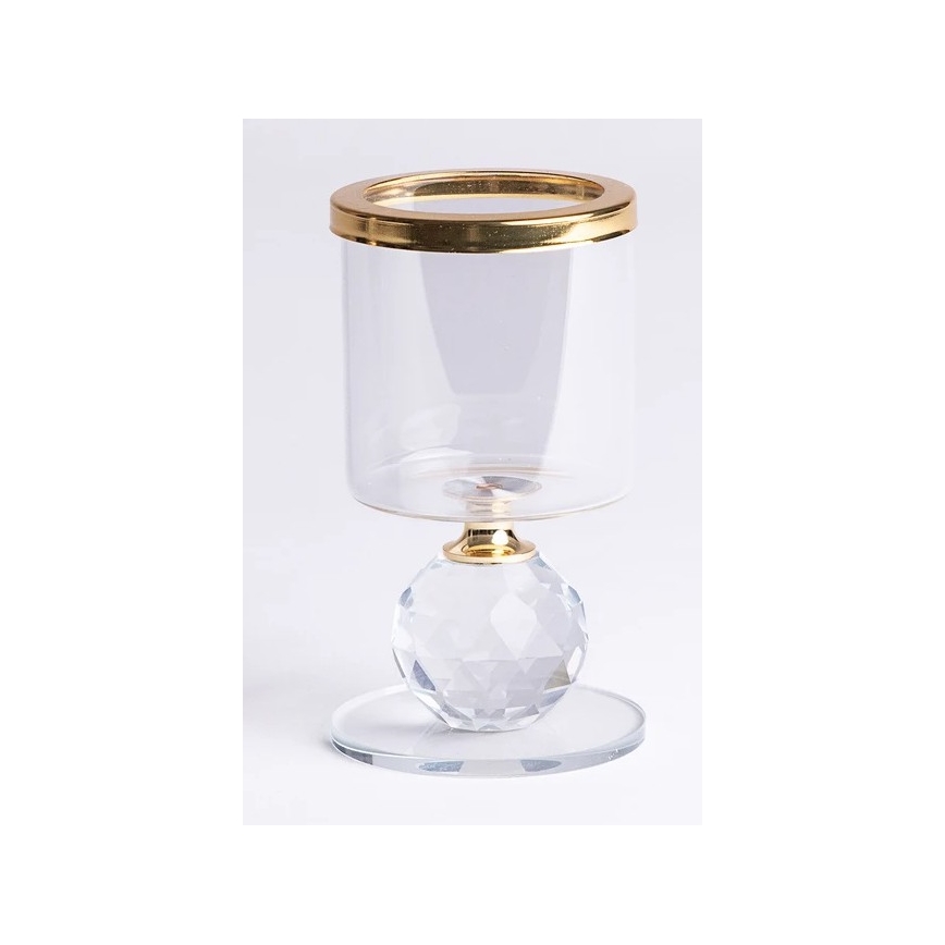 Set van 3 kandelaren, goud/helder