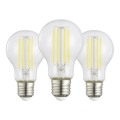 SET van 3 LED-gloeilampen VINTAGE A60 E27/7,2W/230V 2700K - Eglo 110438