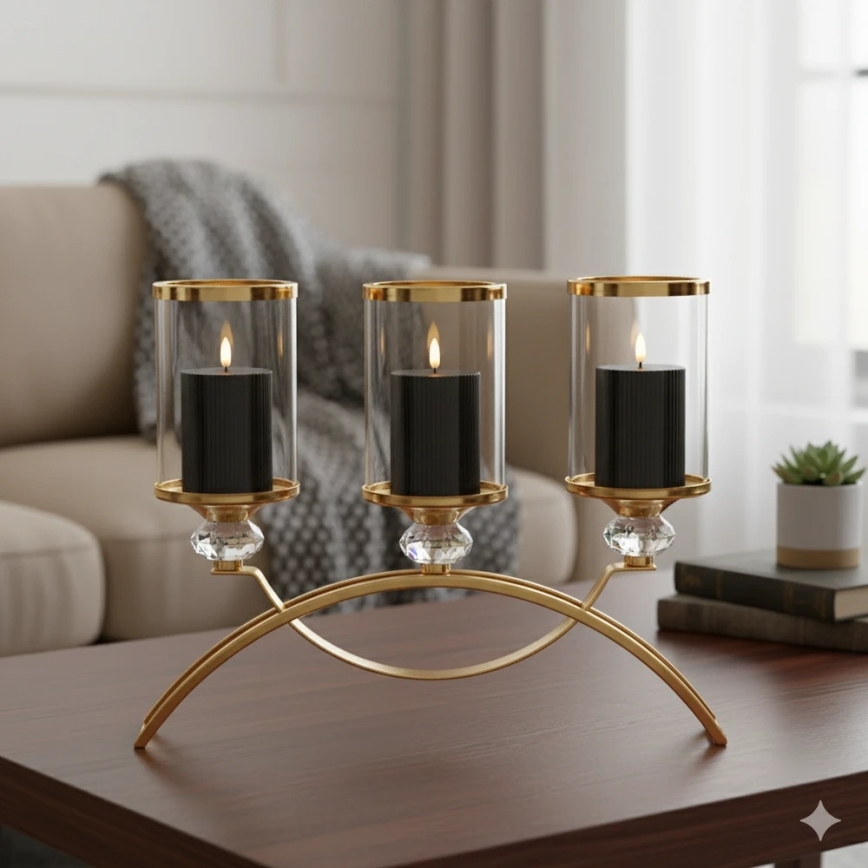 Set van 3 LED-kaarsen BRILLO LED/2xAA, zwart, inclusief afstandsbediening