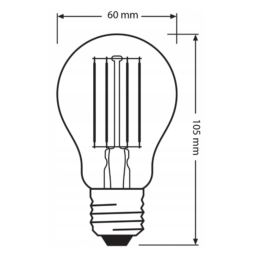 Set van 3 LED-lampen BASE CLASSIC FILAMENT A60 E27/7,5W/230V 4000K - Osram