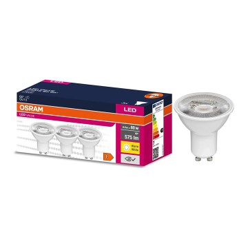 Set van 3 LED-reflectorlampen PAR16 GU10/6,9W/230V 2700K 60° - Osram
