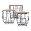 Set van 3 salontafels BRISO Ø 31/38/42,5 cm, bruin/zwart