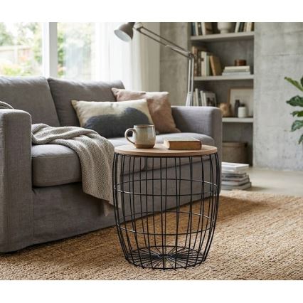 Set van 3 salontafels BRISO Ø 31/38/42,5 cm, bruin/zwart