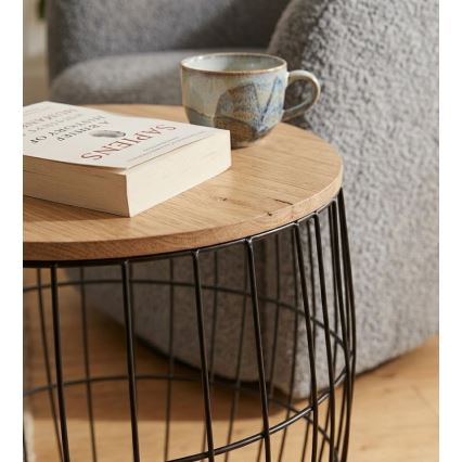 Set van 3 salontafels BRISO Ø 31/38/42,5 cm, bruin/zwart