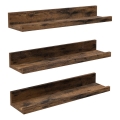 Set van 3 wandplanken SHELFY 38x5x10 cm bruin