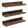 Set van 3 wandplanken SHELFY 38x5x10 cm bruin