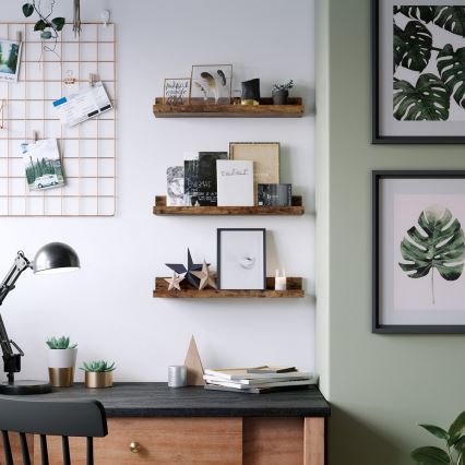 Set van 3 wandplanken SHELFY, bruin