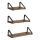 Set van 3 wandplanken SHELFY bruin/zwart