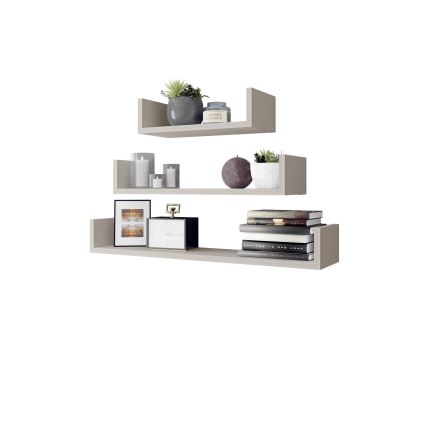 SET van 3 wandplanken TRIO 40/60/80x11x18 cm kasjmier