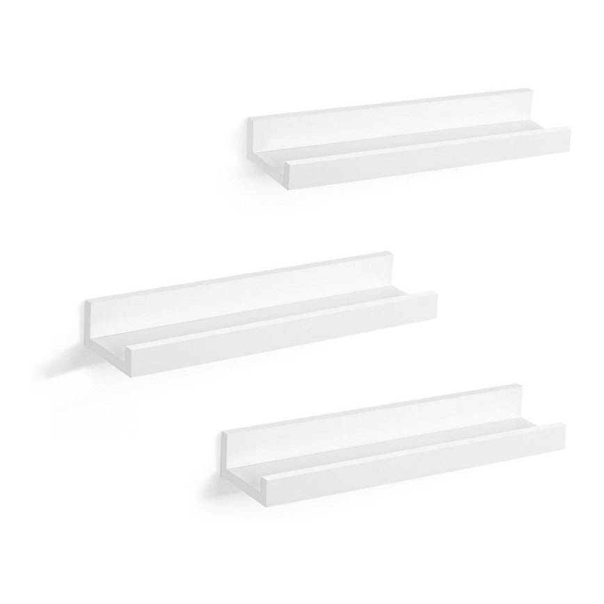 Set van 3 witte wandplanken SHELFY