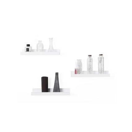 Set van 3 witte wandplanken SHELFY
