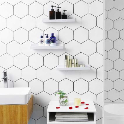 Set van 3 witte wandplanken SHELFY