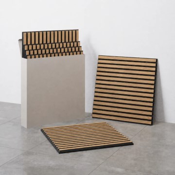 Set van 4 akoestische bekledingspanelen VASAVIK 60x60 cm geolied eiken