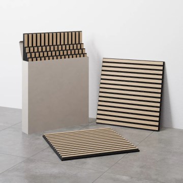 SET van 4 akoestische bekledingspanelen VASAVIK 60x60 cm naturel eiken