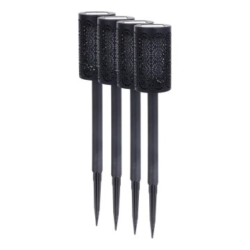 Set van 4 DECOR LED-zonnelampen 1,2V 150 mAh 3000K 39 cm IP44 zwart