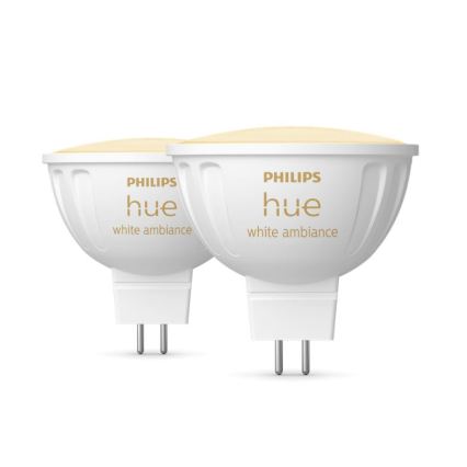 Set van 4 dimbare LED-lampen Philips Hue WHITE AMBIANCE GU5,3/MR16/5,1W/12V 2200-6500K