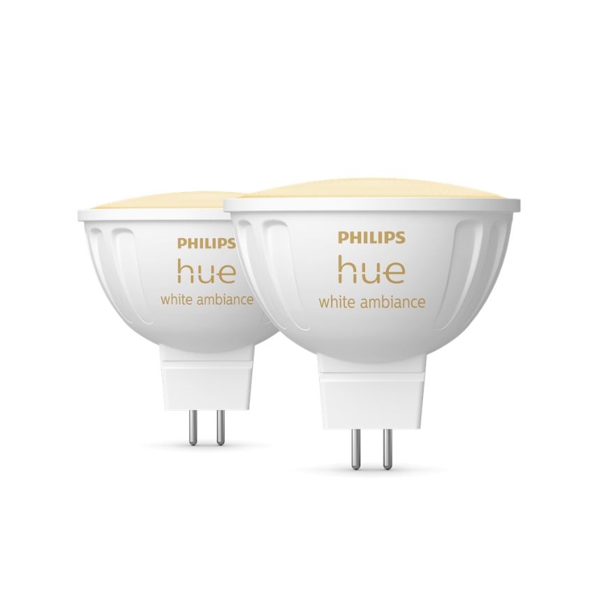 Set van 4 dimbare LED-lampen Philips Hue WHITE AMBIANCE GU5,3/MR16/5,1W/12V 2200-6500K