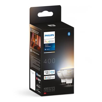 Set van 4 dimbare LED-lampen Philips Hue WHITE AMBIANCE GU5,3/MR16/5,1W/12V 2200-6500K