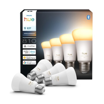 Set van 4 dimbare LED-lampen Philips Hue WHITE AMBIANCE E27/6W/230V 1000-20000K
