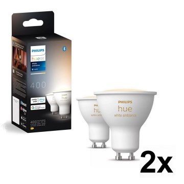 Set van 4 dimbare LED-lampen Philips Hue WHITE AMBIANCE GU10/4,2W/230V 2200-6500K