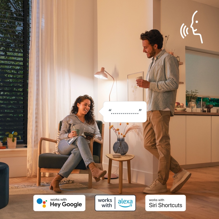 Set van 4 dimbare Philips SMART RGB-LED-lampen C37 E14/5W/230V 2200-6500K