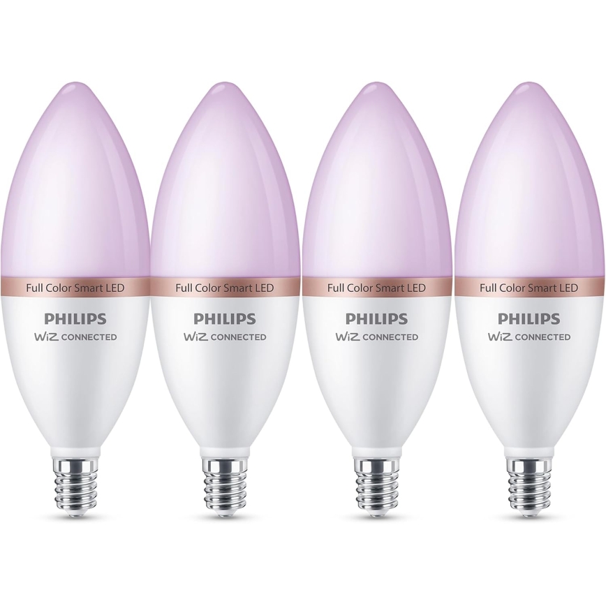 Set van 4 dimbare Philips SMART RGB-LED-lampen C37 E14/5W/230V 2200-6500K