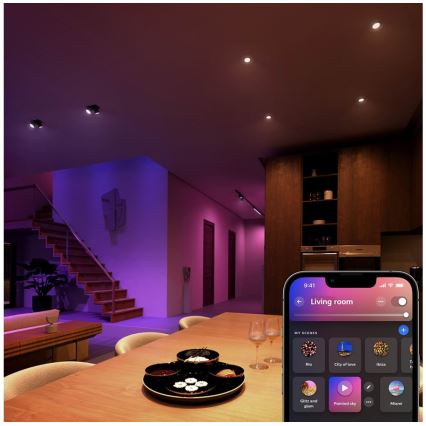 Set van 4 dimbare Philips Hue White and Color Ambiance LED RGBW-lampen GU5,3/MR16/6,3W/12V 2000-6500K