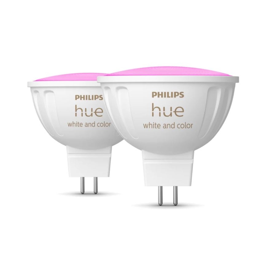 Set van 4 dimbare Philips Hue White and Color Ambiance LED RGBW-lampen GU5,3/MR16/6,3W/12V 2000-6500K