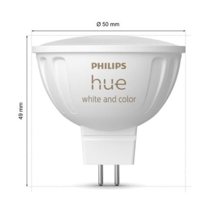 Set van 4 dimbare Philips Hue White and Color Ambiance LED RGBW-lampen GU5,3/MR16/6,3W/12V 2000-6500K