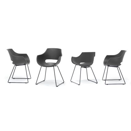 Set van 4 stoelen ROCKY, antraciet