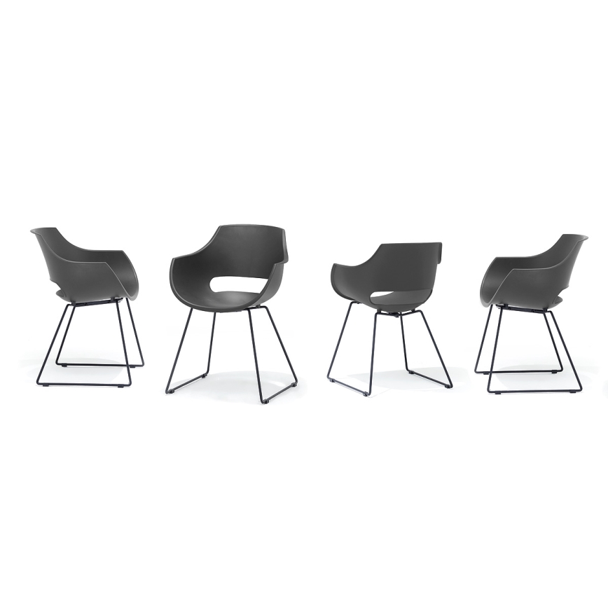 Set van 4 stoelen ROCKY, antraciet