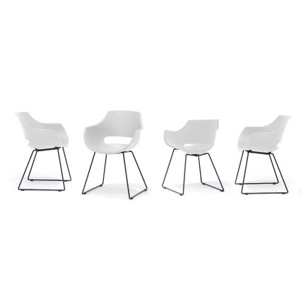 Set van 4 stoelen ROCKY, wit