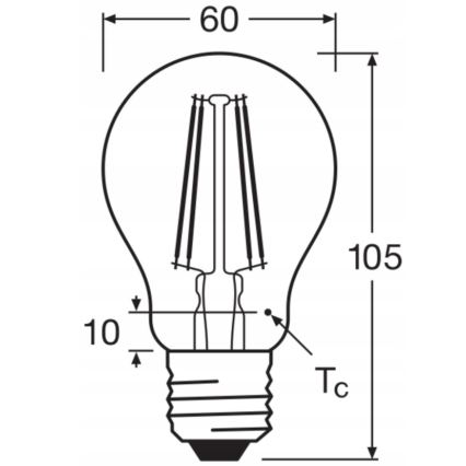 Set van 5 LED-lampen BASE CLASSIC FILAMENT A60 E27/7W/230V 4000K - Osram