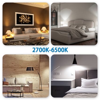 Set van 6 LED RGBW dimbare MESH GU10/6,5W/230V 2700-6500K Wi-Fi + afstandsbediening - Aigostar