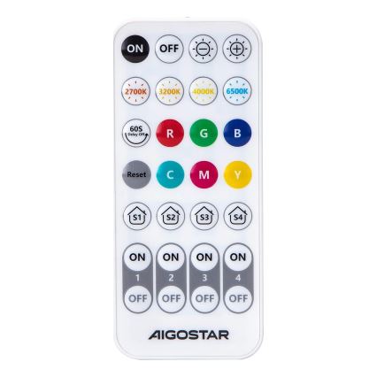 Set van 6 LED RGBW dimbare MESH GU10/6,5W/230V 2700-6500K Wi-Fi + afstandsbediening - Aigostar