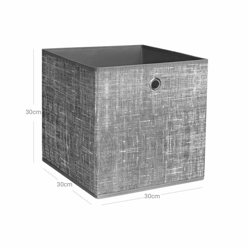 Set van 6 opbergboxen CURAN 30x30x30 cm, grijs