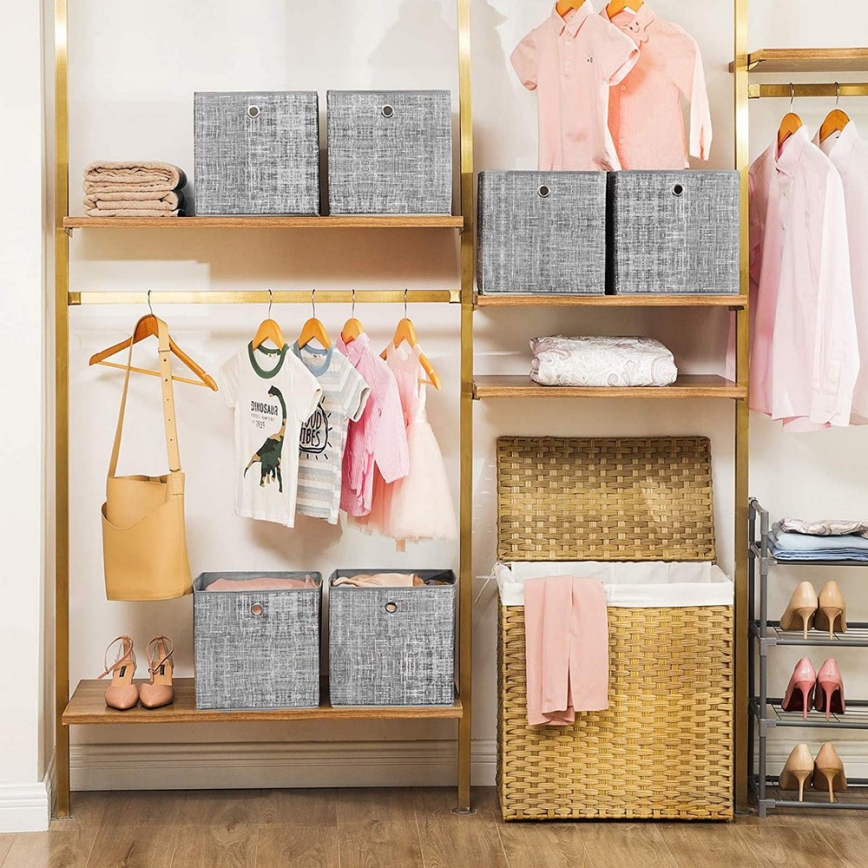 Set van 6 opbergboxen CURAN, grijs