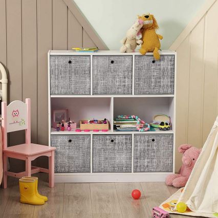 Set van 6 opbergboxen CURAN, grijs