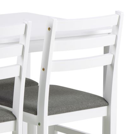 Set van eettafel en 4 stoelen EMILY wit