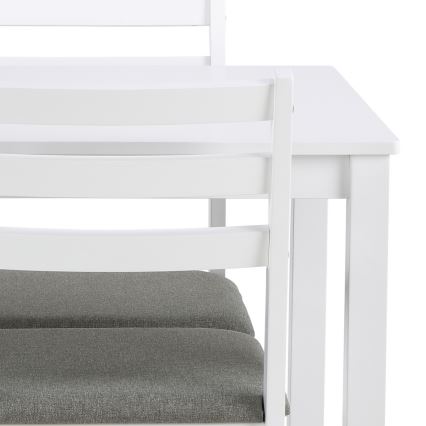 Set van eettafel en 4 stoelen EMILY wit