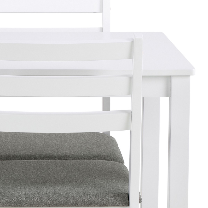 Set van eettafel en 4 stoelen EMILY wit