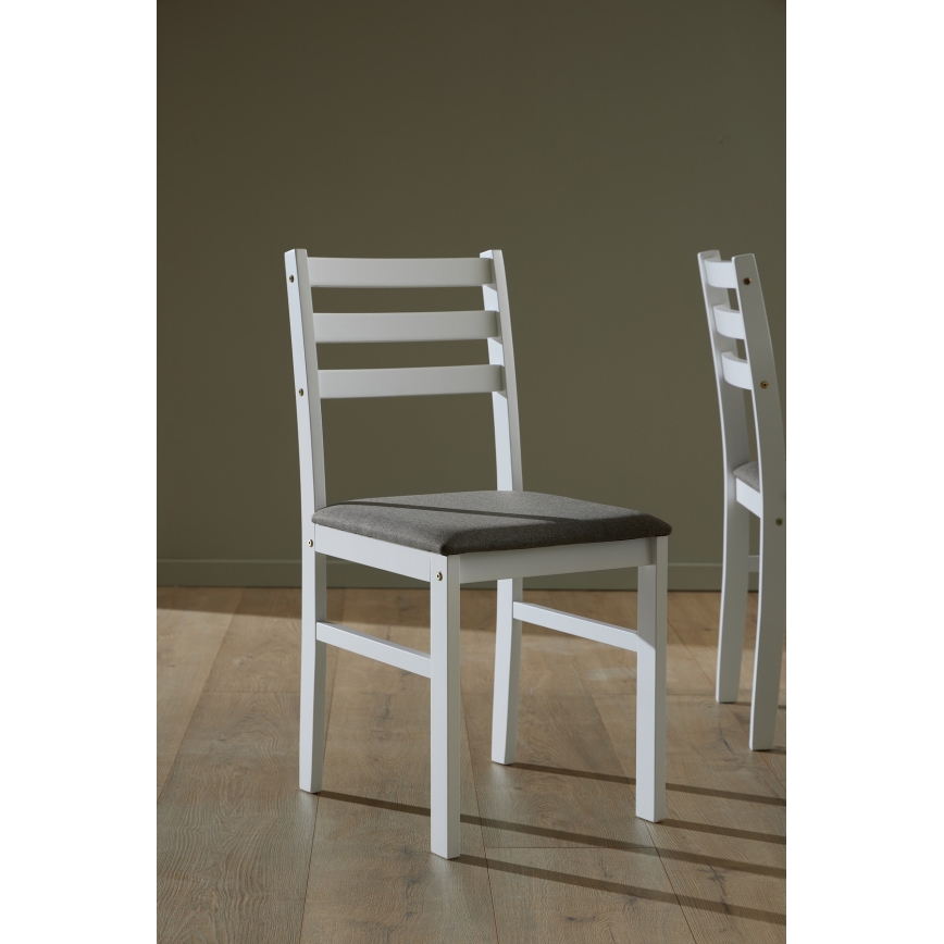 Set van eettafel en 4 stoelen EMILY wit