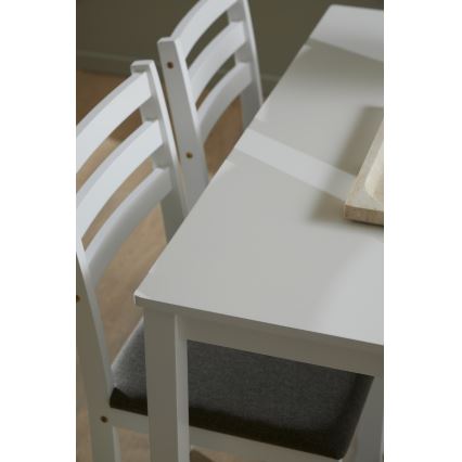 Set van eettafel en 4 stoelen EMILY wit