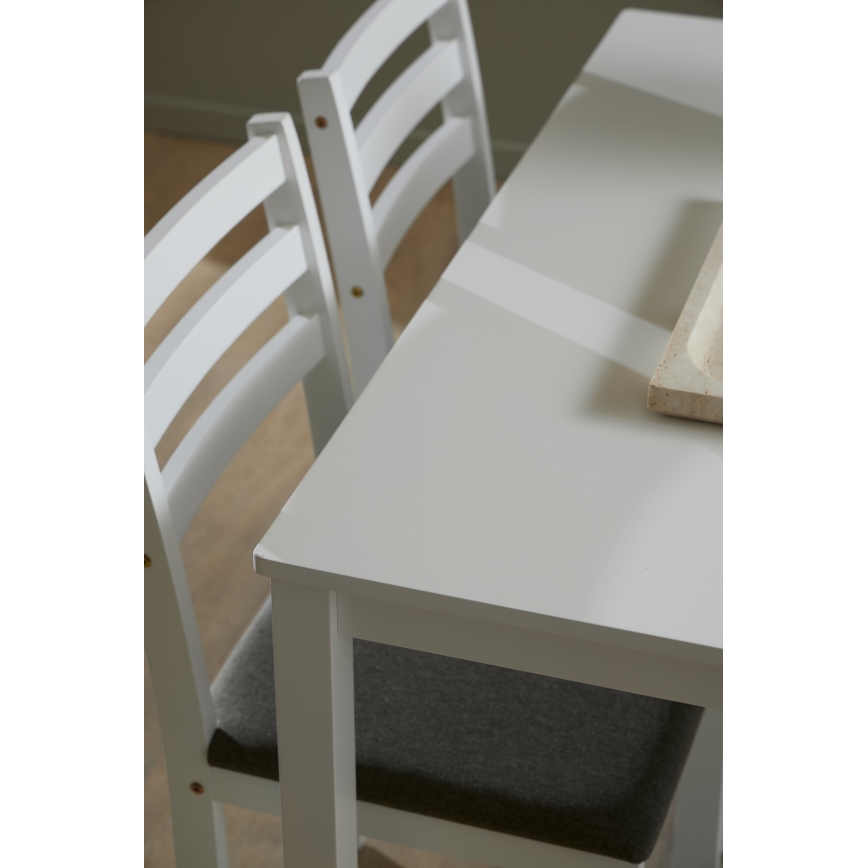 Set van eettafel en 4 stoelen EMILY wit