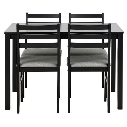Set van eettafel en 4 stoelen EMILY zwart