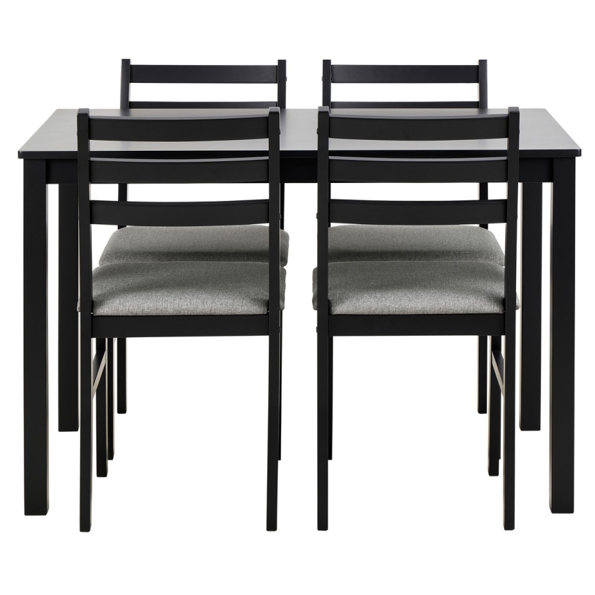 Set van eettafel en 4 stoelen EMILY zwart