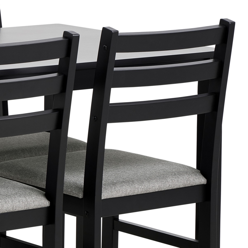 Set van eettafel en 4 stoelen EMILY zwart