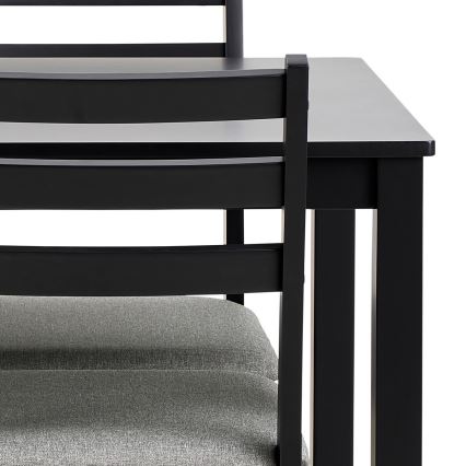 Set van eettafel en 4 stoelen EMILY zwart