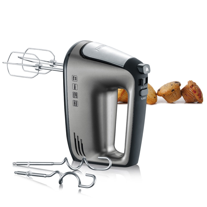 Severin HM 3832 - Handmixer 400W/230V roestvrij staal/zwart